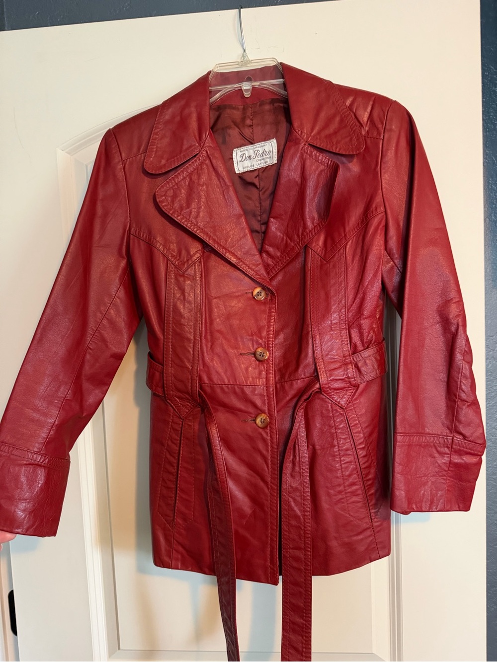 Red Real Leather Jacket Don Pedro Creations